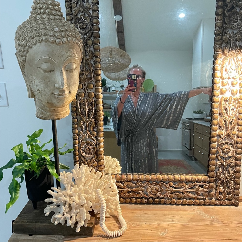 STUNNING HANDMADE KIMONO BATIK GRAY/WHITE